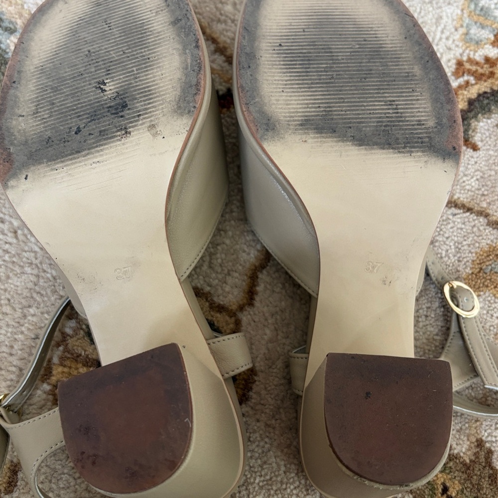 Beige Platform Heels - Picture 5 of 8